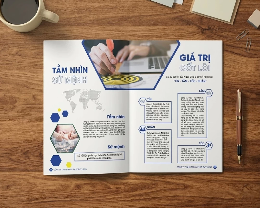 Profile cung cấp thông tin về tầm nhìn sứ mệnh và giá trị cốt lõi của công ty