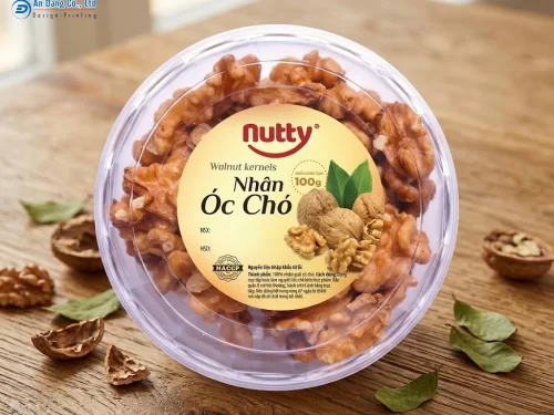 Mẫu nhãn dán ngũ cốc nhân óc chó