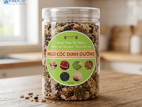 Mẫu tem nhãn ngũ cốc dạng tròn
