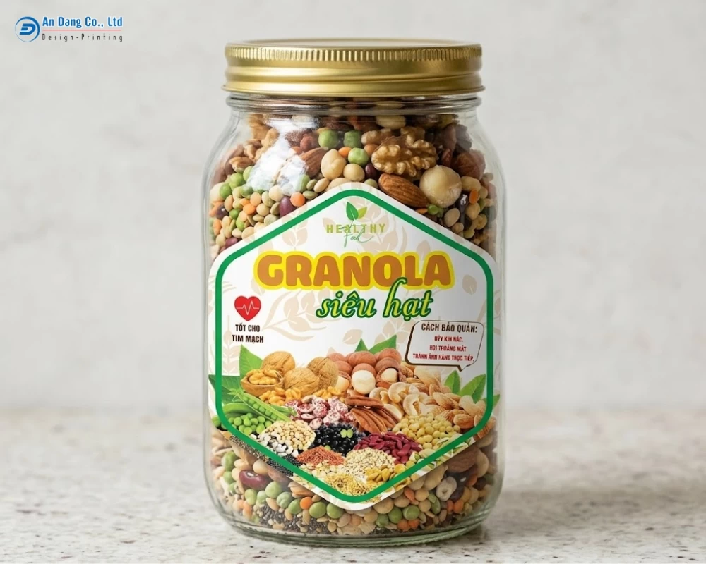Mẫu tem ngũ cốc đẹp mắt dạng lục giác