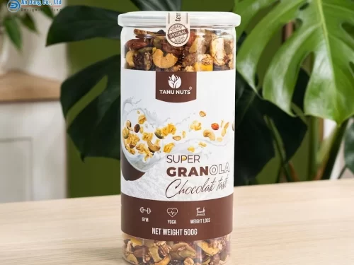 Mẫu tem ngũ cốc vị socola đẹp mắt