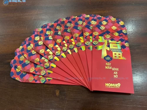 Mẫu bao lì xì Tết 2027 cho doanh nghiệp HOMIE9