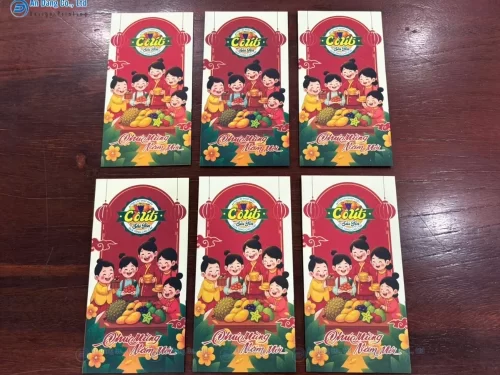 Mẫu bao lì xì Tết Đinh Mùi 2027 cho shop Trái Cây Cô Út Sài Gòn
