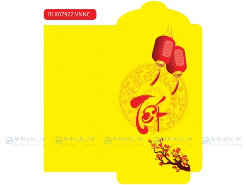 Mẫu bao lì xì thư pháp cao cấp ghi chữ “Tết”