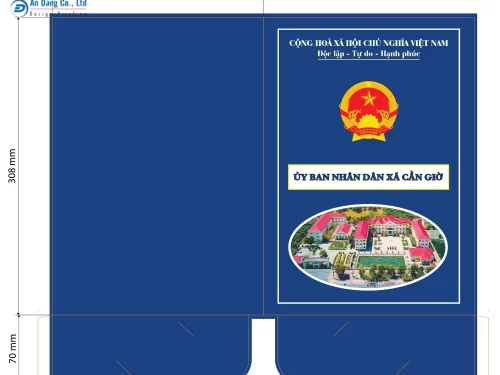 Mẫu thiết kế bìa đựng hồ sơ A4 cho UBND xã Cần Giờ