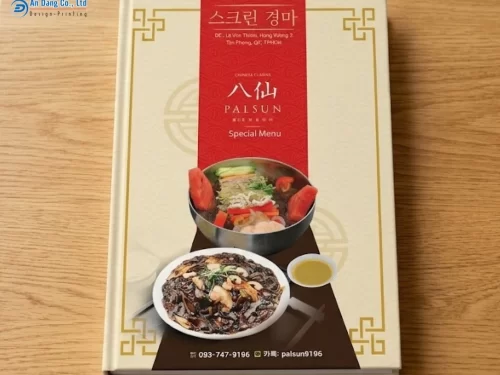 Mẫu catalogue dạng menu của nhà hàng Hàn Quốc