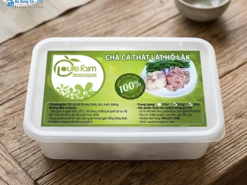 Mẫu tem nhãn chả cá thát lát Hồ Lăk