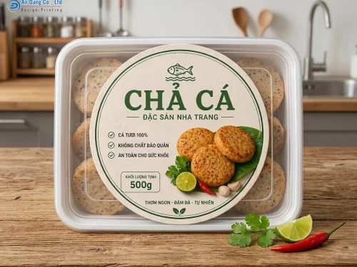 Mẫu tem chả cá đặc sản Nha Trang