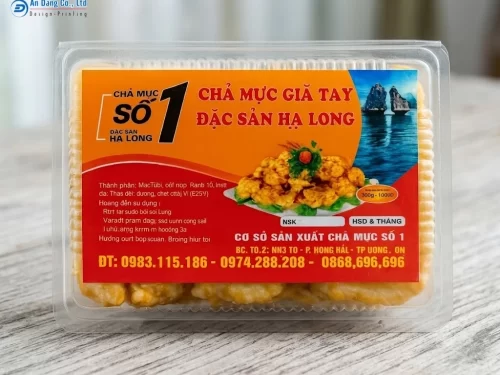 Mẫu tem chả mực đặc sản Hạ Long