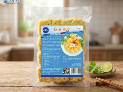 Mẫu tem chả mực đặc sản Quảng Ngãi