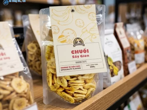 Mẫu tem nhãn chuối sấy giòn