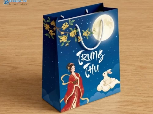 Mẫu túi đựng bánh trung thu in hình Hằng Nga, thỏ ngọc