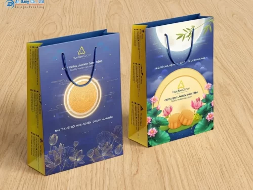 Mẫu túi quà tặng trung thu ấn tượng của doanh nghiệp Hòa Bình Group