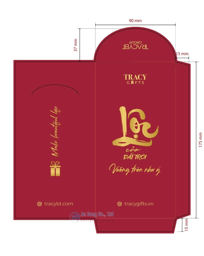 Bao lì xì cho thương hiệu Tracy Gifts