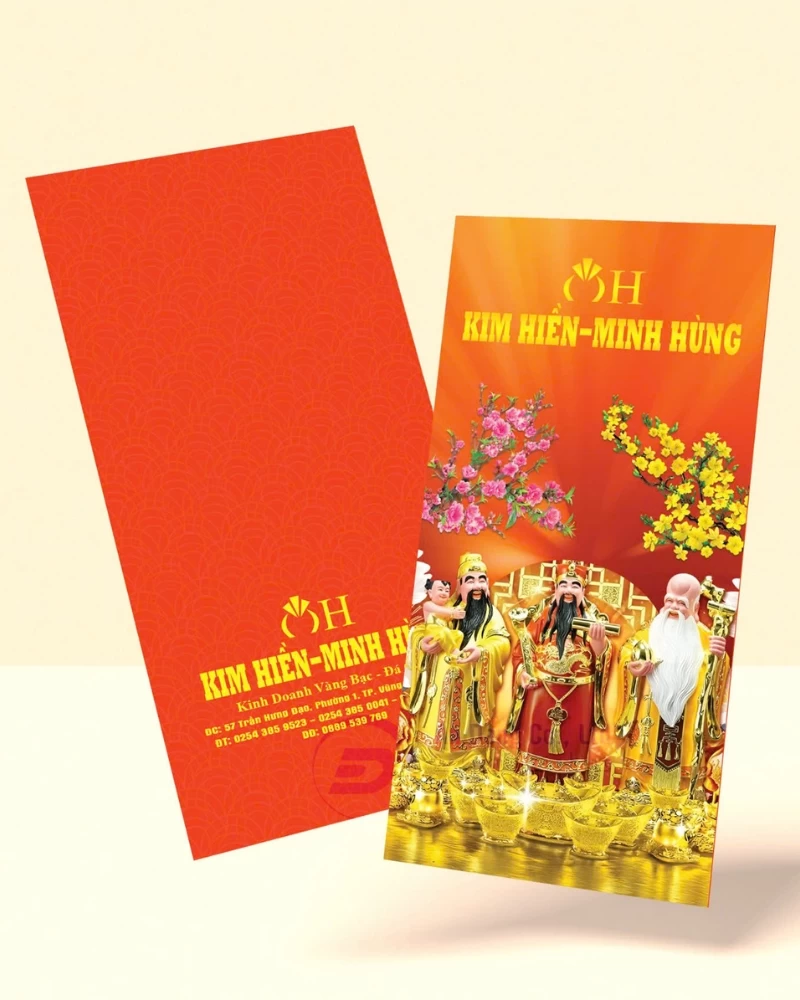 Bao lì xì cho tiệm vàng bạc đá quý Kim Hiền - Minh Hùng