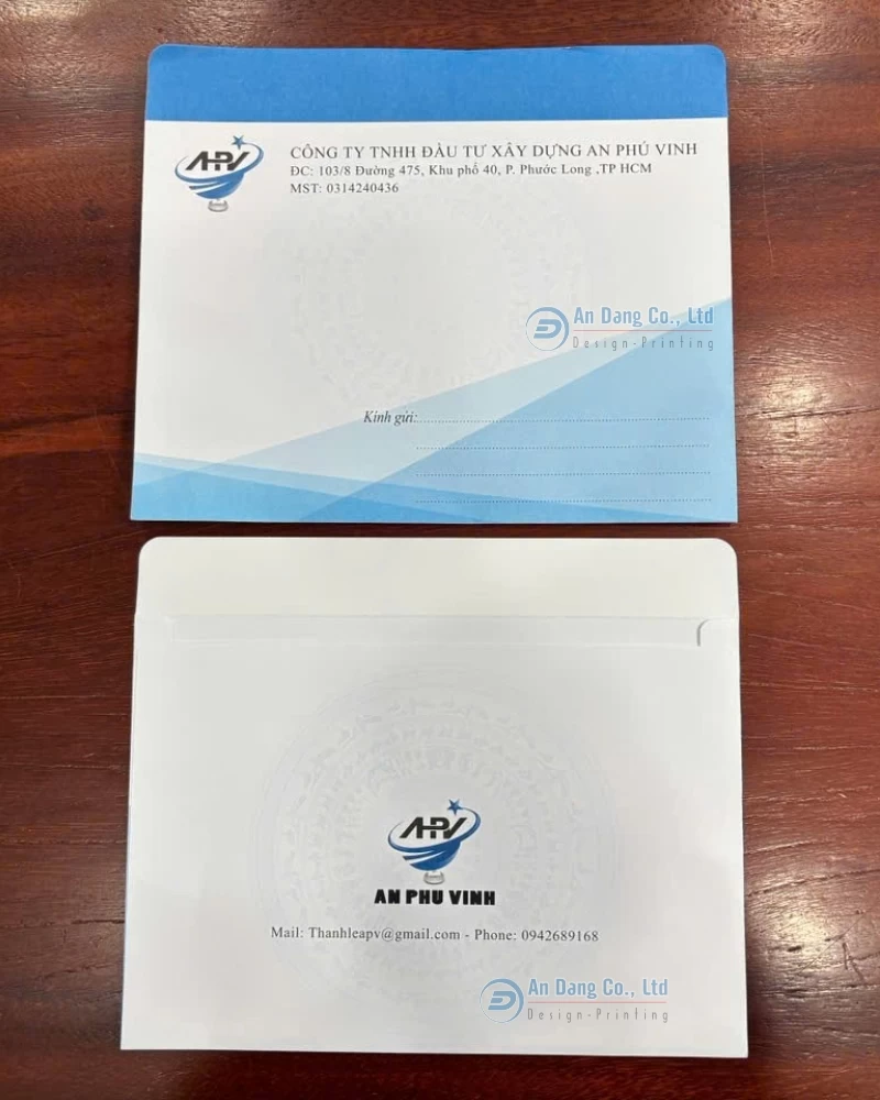 Bao thư cho công ty TNHH Đầu Tư Xây Dựng An Phú Vinh