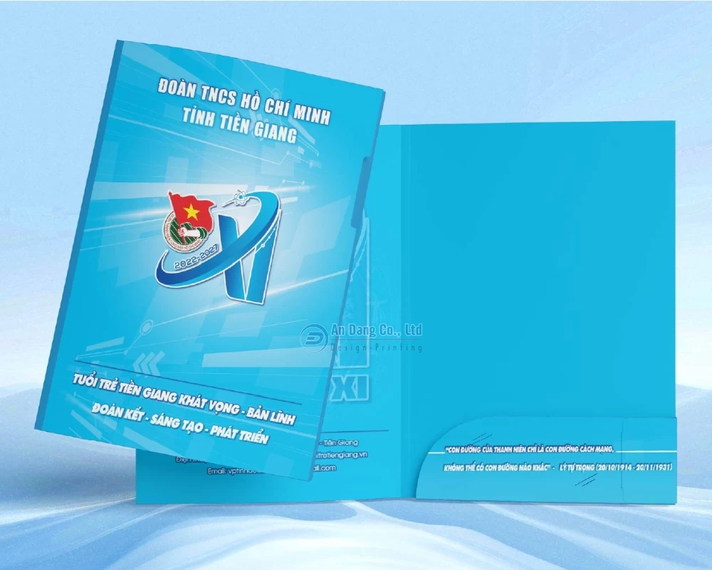Bìa sơ mi cho Đoàn TNCS Hồ Chí Minh tỉnh Tiền Giang