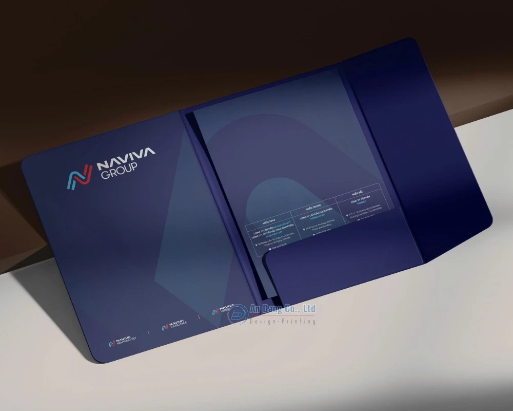 Mặt trong bìa sơ mi cho doanh nghiệp NAVIVA GROUP