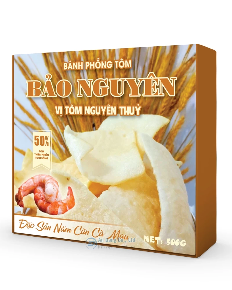 Hộp giấy cho đơn vị bánh phồng tôm Bảo Nguyên