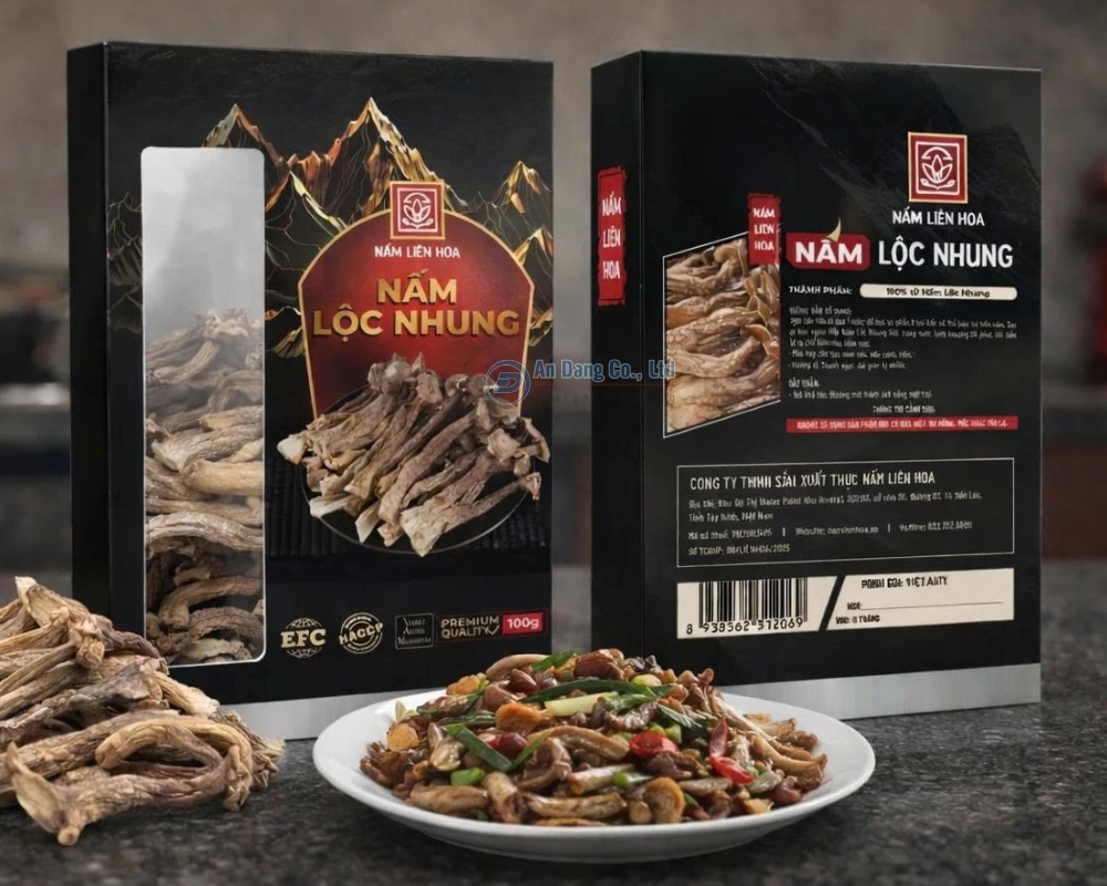 Hộp giấy cho thương hiệu Nấm Liên Hoa