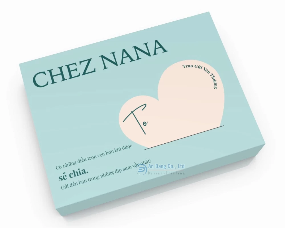 Hộp giấy cho tiệm bánh Chez Nana