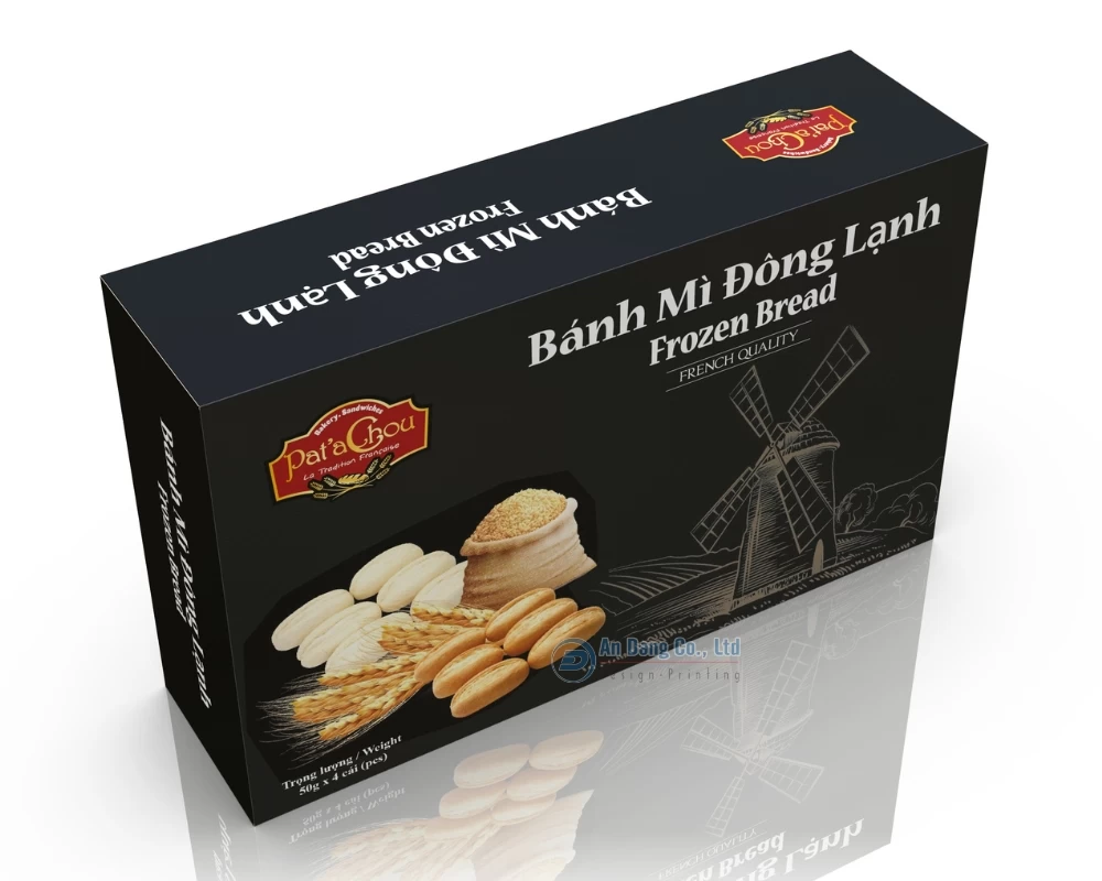 Hộp giấy đựng bánh mì pizza phiên bản màu đen