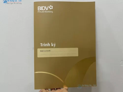 Bìa sơ mi ngân hàng BIDV được ép kim họa tiết
