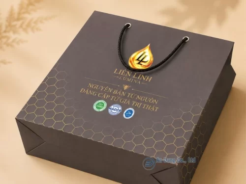 Túi giấy đựng chai mật ong cho thương hiệu Liên Linh LUMINA