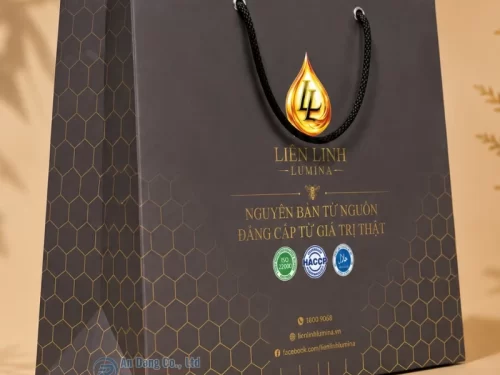 Túi giấy đựng chai mật ong cho thương hiệu Liên Linh LUMINA