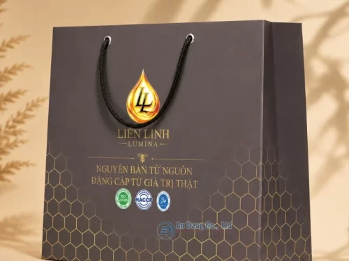 Túi giấy đựng chai mật ong cho thương hiệu Liên Linh LUMINA