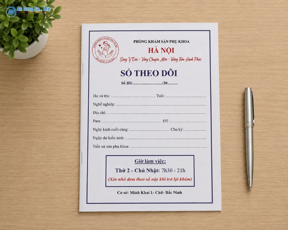 Mẫu bìa sổ khám bệnh cho phòng khám sản phụ khoa Hà Nội
