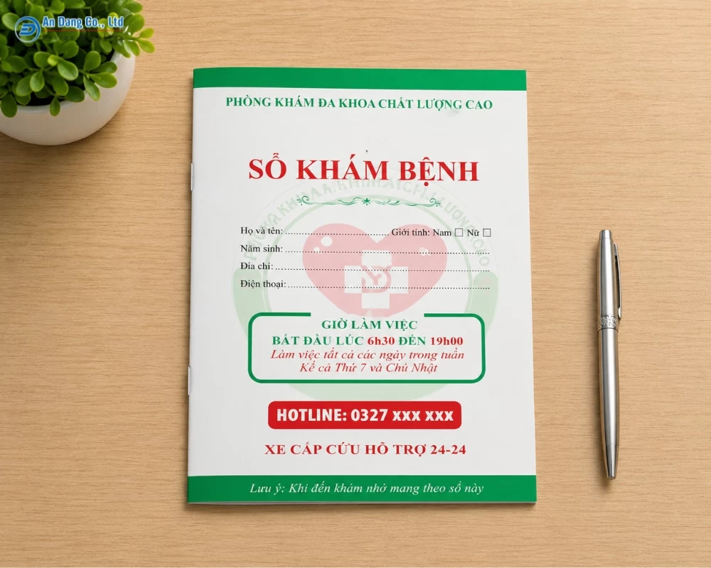 Mẫu bìa sổ khám bệnh cho phòng khám đa khoa