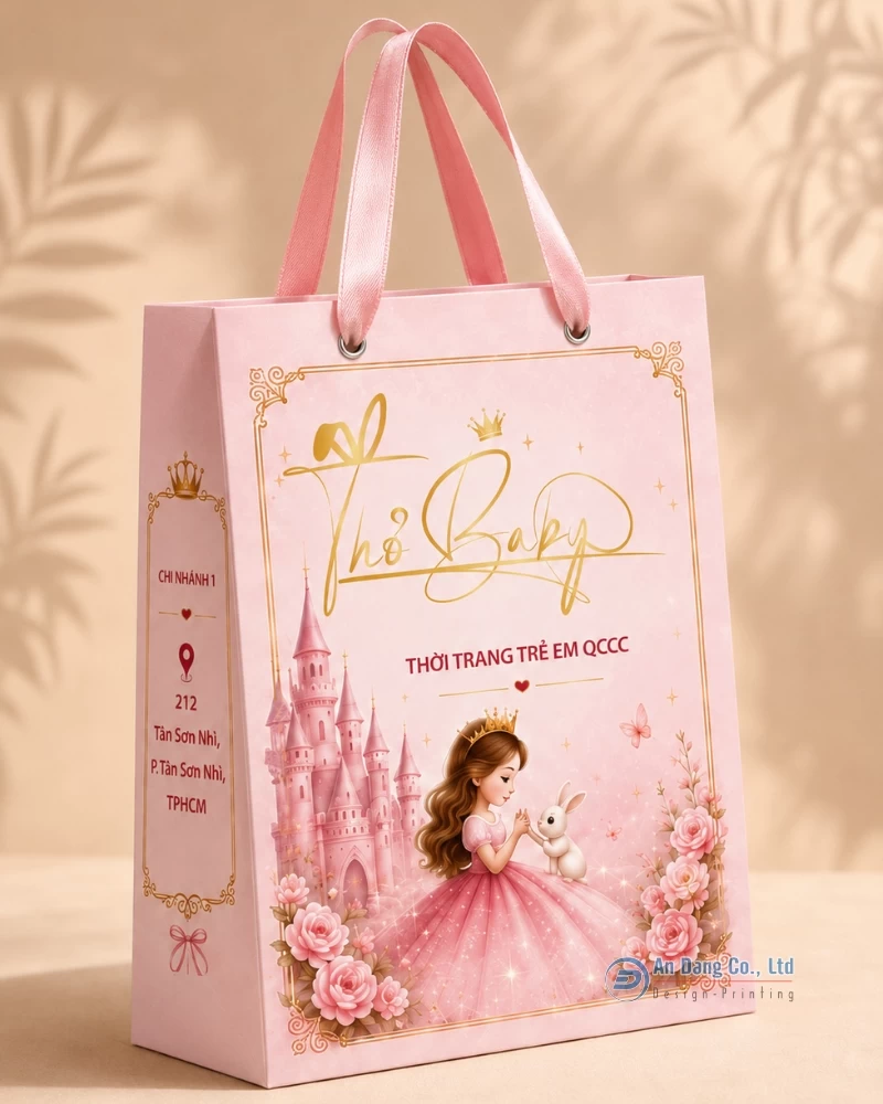 Túi giấy cho shop thời trang trẻ em Thỏ Baby