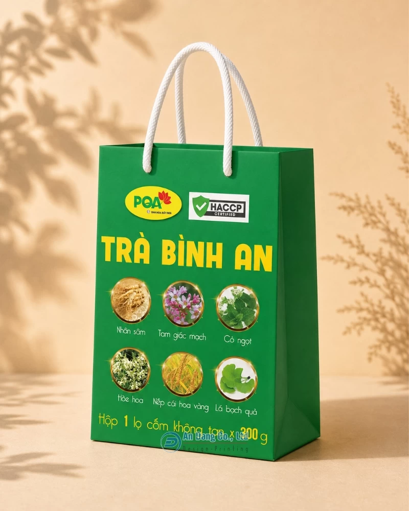 Túi giấy cho shop Trà Bình An