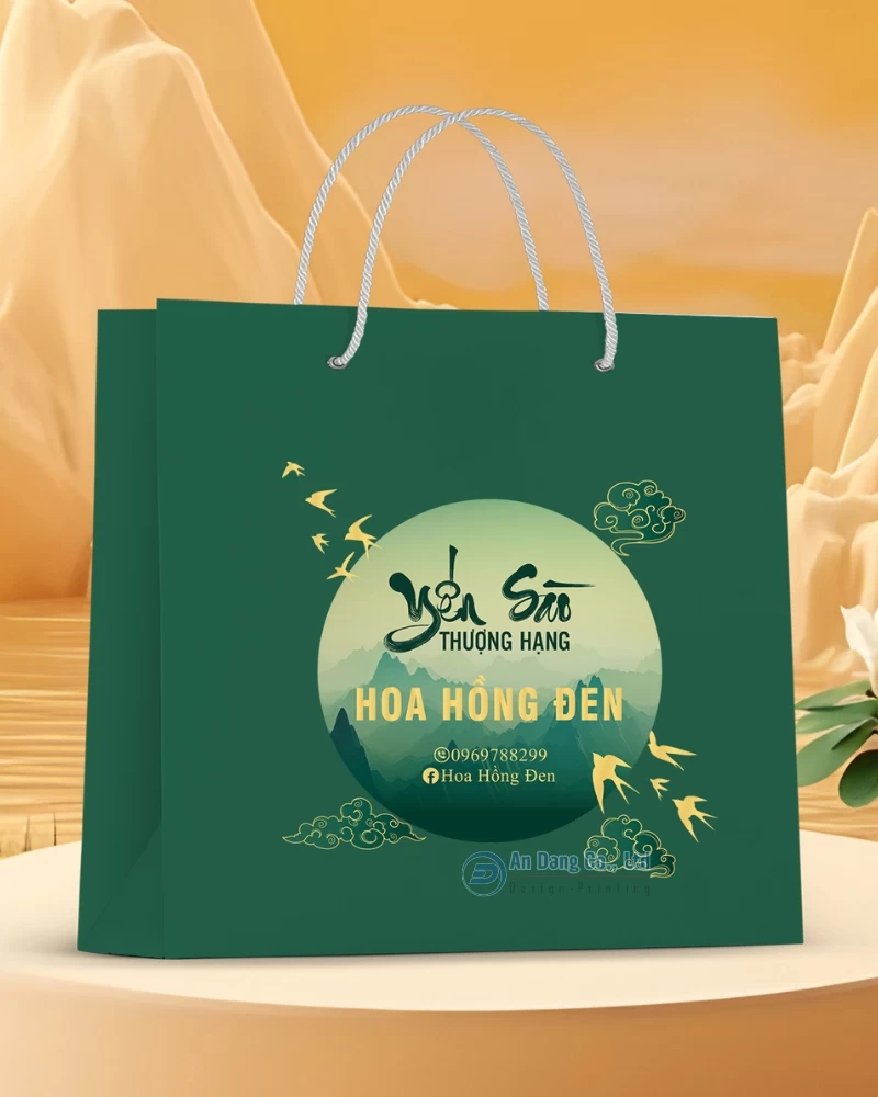 Túi giấy cho shop yến sào Hoa Hồng Đen