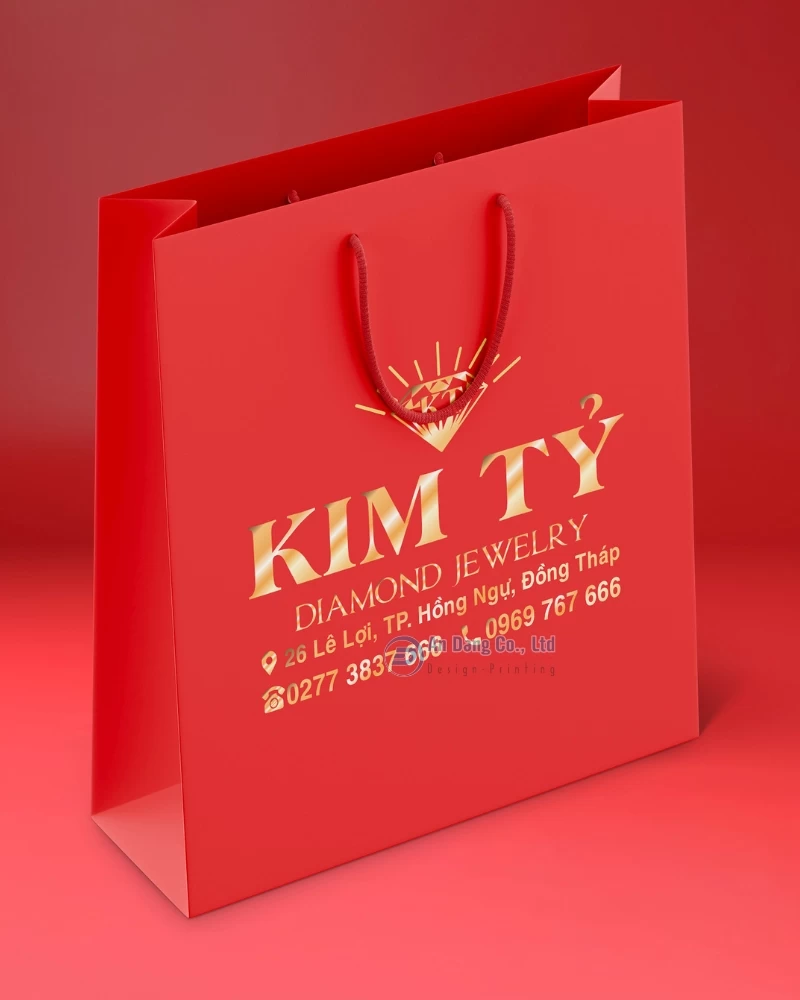 Túi giấy cho tiệm trang sức đá quý Kim Tỷ