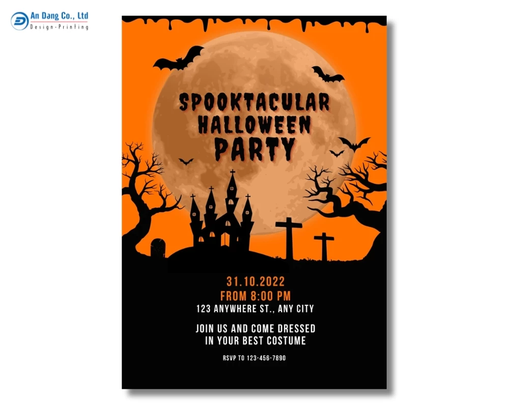 Mẫu thiệp mời dự tiệc Halloween 10