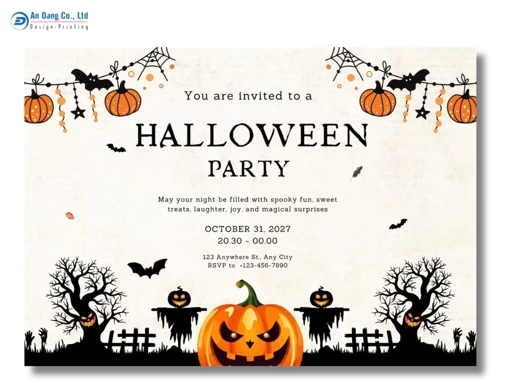Mẫu thiệp mời dự tiệc Halloween 23