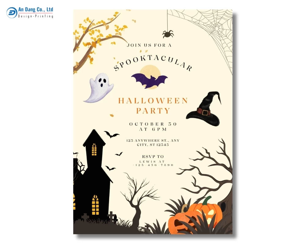 Mẫu thiệp mời dự tiệc Halloween 03