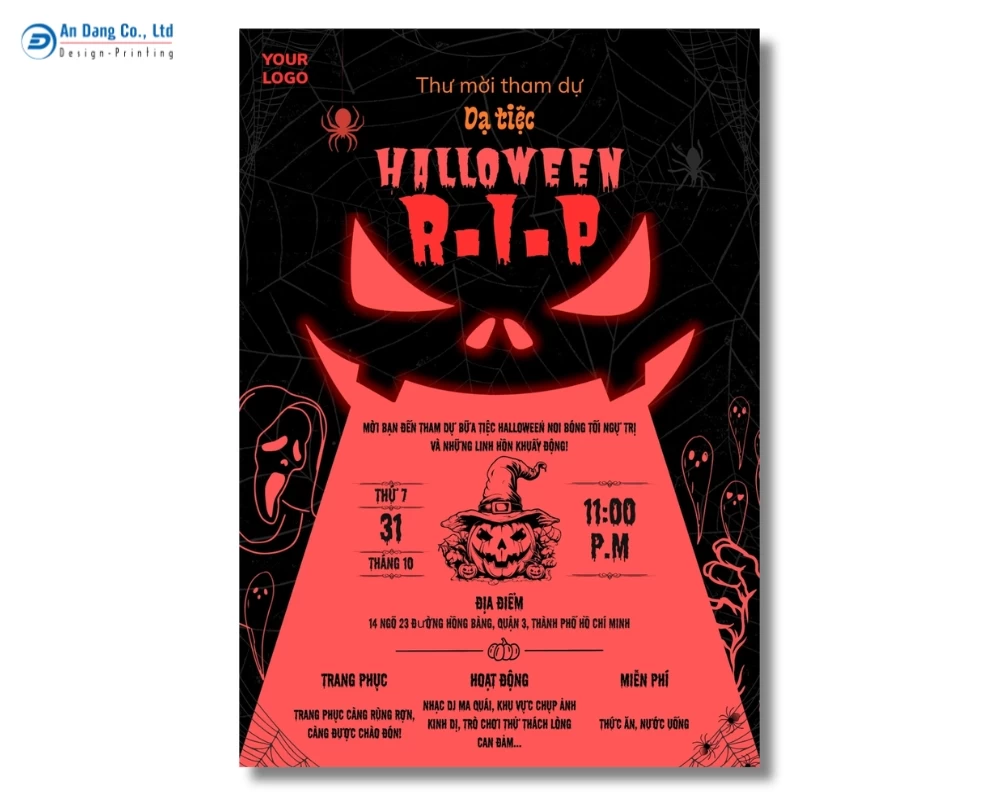Mẫu thiệp mời tham dự tiệc Halloween 05